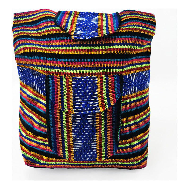 Mochila Artesanal Tejida Tipo Morral Con Bolsillo Frontal 10kg