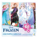 Rompecabezas 4 En 1 Frozen Mod. Jca-1129 Marca Novelty®