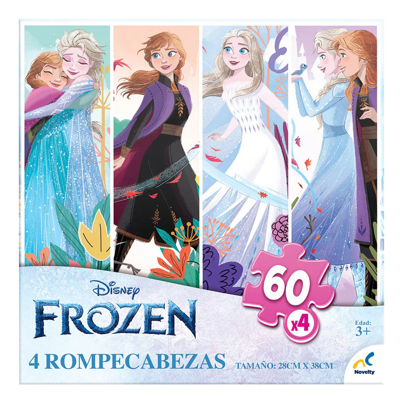Rompecabezas 4 En 1 Frozen Mod. Jca-1129 Marca Novelty®