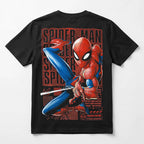 Playera Oversize Fit De Hombre Spider Mascara De Latex® Negro Spider G Lisa
