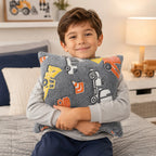 Almohada Infantil Pillow Suave Con Diseño Gris