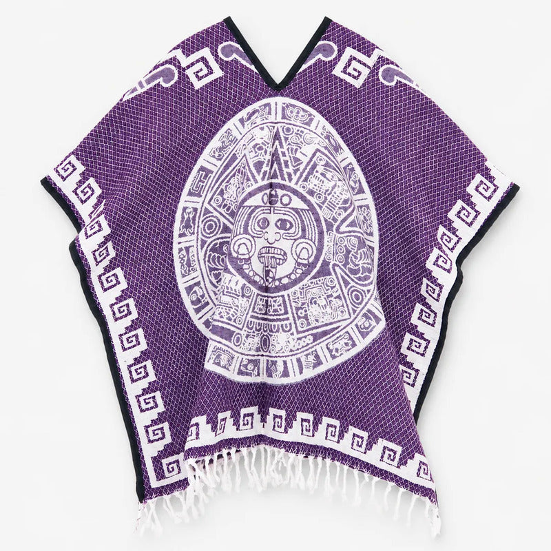Jorongo Gaban Artesanal Mexicano Colores Calendario Morado Calendario Xg