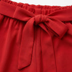 Pantalon Ancho Para Mujer Mod. Alfnsn Marca Sterling® Rojo Lisa G