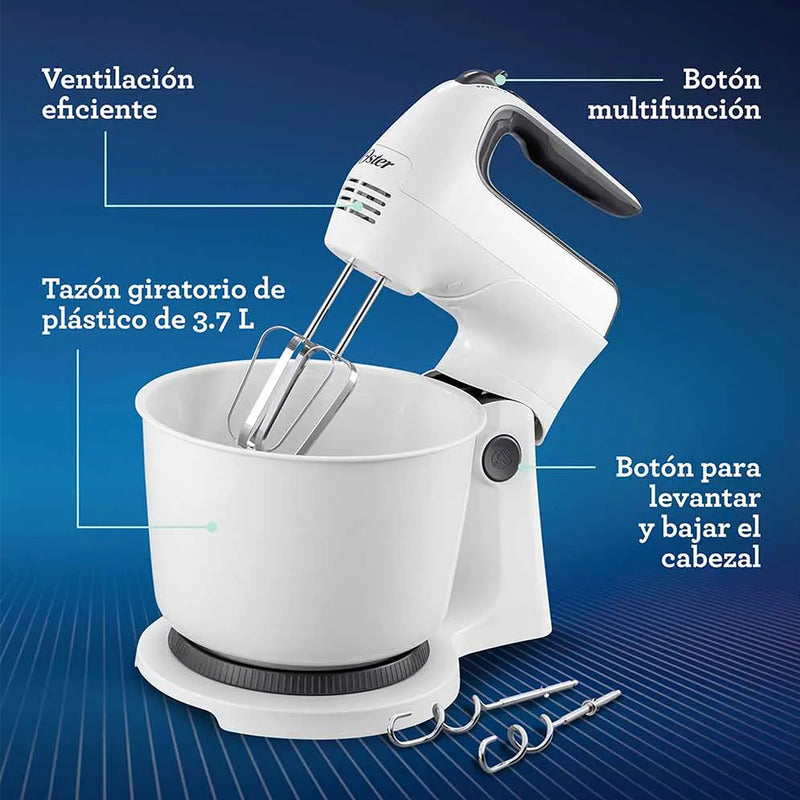 Batidora De Mano Y Pedestal Mod. Fpsths3610 Marca Oster® Blanco