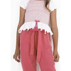 Pantalón Cropped Con Moño En Tencel Mod.6583 Marca Mayoral® Rosa Chicle Liso 18