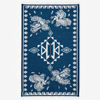 Jorongo Gaban Artesanal Mexicano Colores Azul Gallos Xg