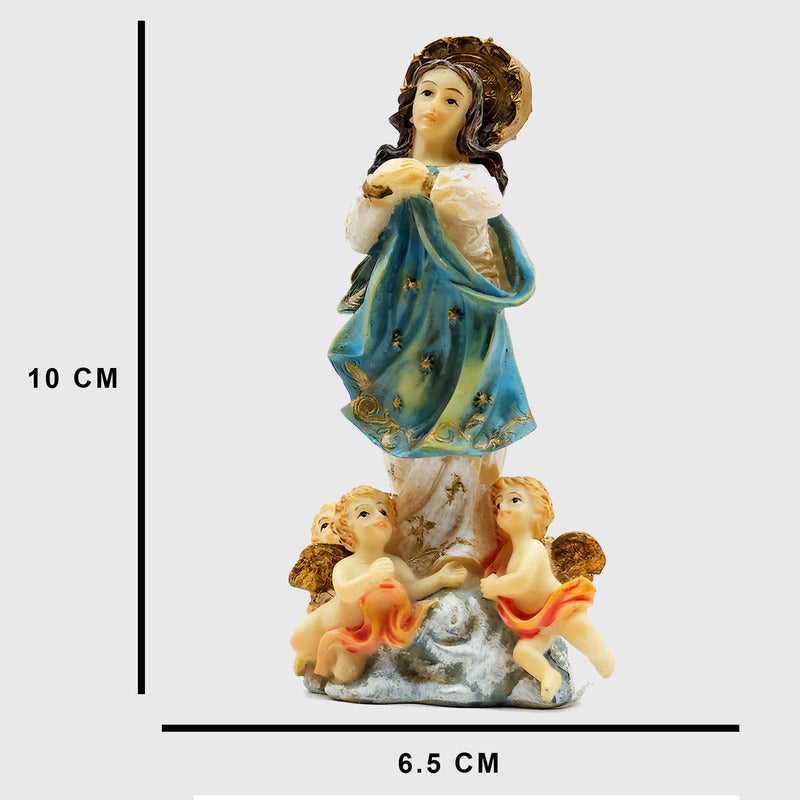 Imagen Religiosa De Resina La Inmaculada 10cm Multicolor