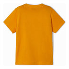 Playera Casual Comoda Para Niño Marca Mayoral® Naranja Claro Tigre Blanco 2 Lisa