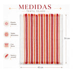 Servilleta De Cocina Multiusos Tejida 45 X 55cm Rojo Rayas