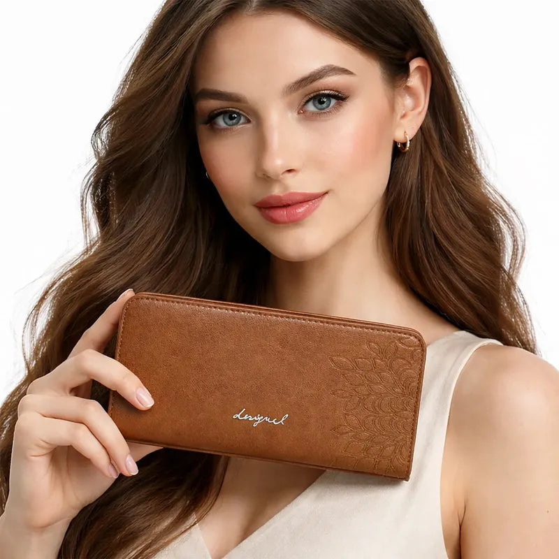 Cartera Mediana Con Bordado 26sayp2 Marca Desigual® Marrón Floreado