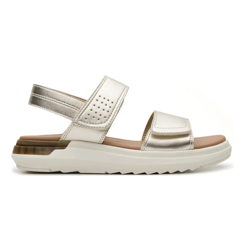 Sandalia Casual Para Mujer Con Cápsula 1294010 Marca Flexi® Oro Liso 25 Mx