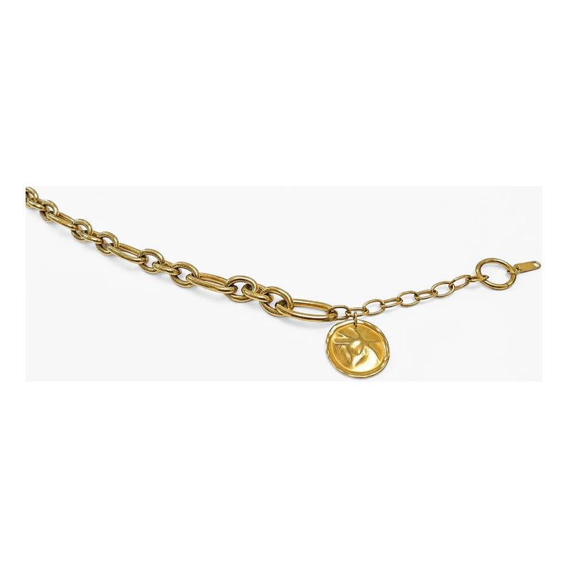Collar Para Mujer Cadena Dorada De Eslabones Ovalados Dorado