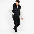 Chaleco Para Hombre Acolchado Con Capucha M.h45305 Bobois® Azul Oscuro Lisa G