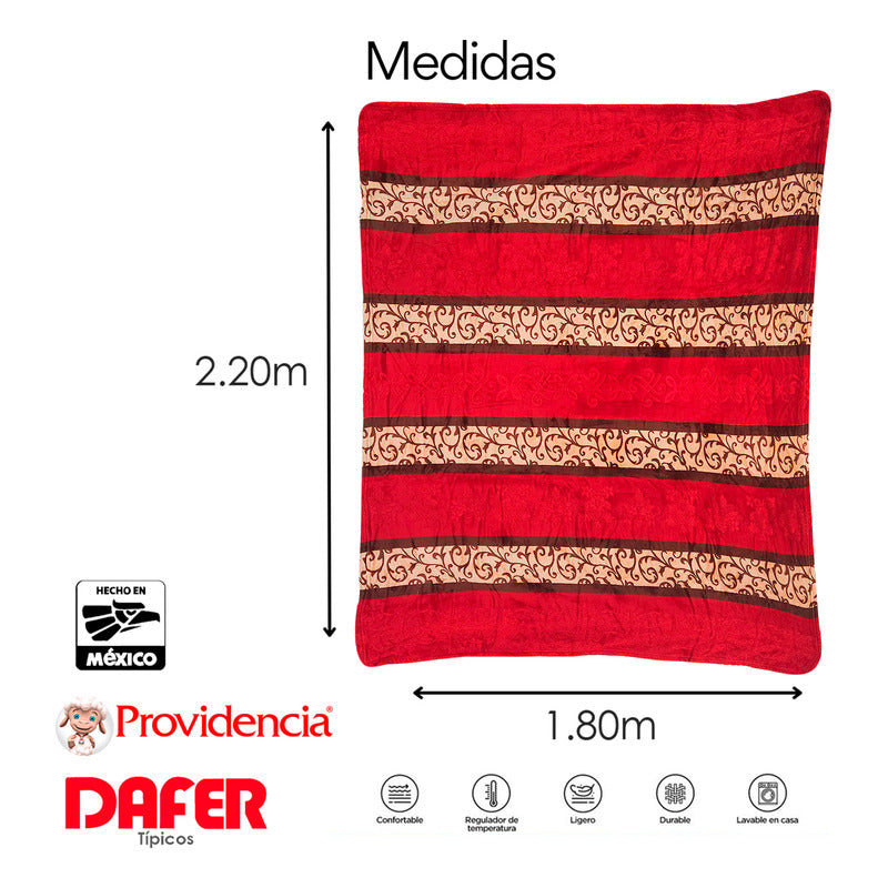 Cobertor Ligero Micrograbado 1.80x2.10m Providencia® Premium Rieña 1 Kg Bordó