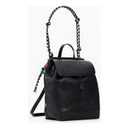 Mochila Mediana Trenzada Para Mujer 26sakp19/2000 Desigual® Negro Liso