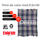 Cobija Mexicana Tilma De Color Mod.fl 2x1.50m Económica Cuadros 1.1 Kg Morado