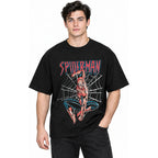 Playera Oversize Fit Hombre Spider Force Mascara De Latex® Negro Spider Force Ch Lisa