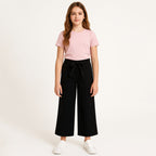 Pantalón Cropped Con Lazada De Punto Roma Mod.6577 Mayoral® Negro Liso 14