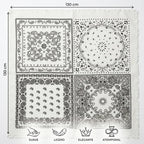 Chalina Chal Elegante Suave Para Mujer 130x130cm Blanco Blanco Figuras Unitalla