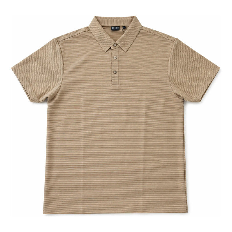 Playera Ligera Casual De Hombre Mod. A61417 Marca Bobois® Beige Eg Geométrico