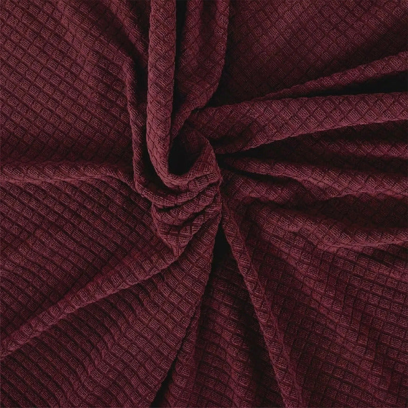 Cubre Sala Set 3 Piezas Estirable Ajuste Perfecto Blank &co® Vino Geométrico