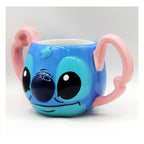 Taza Tarro De Ceramica 650ml Asas Grandes Stitch Multicolor Stitch 1778