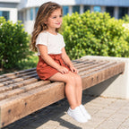 Short Para Niña Cintura Elástica Mod.3202 Marca Mayoral® Teja Lisa 8 Años