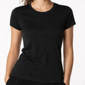 Blusa Básica Suave Casual Para Mujer Apx-0213 Marca Aspik® Negro Liso Eg