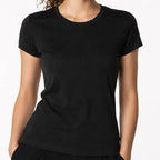 Blusa Básica Suave Casual Para Mujer Apx-0213 Marca Aspik® Negro Liso Eg