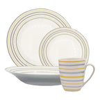 Vajilla De Porcelana 16 Piezas Diseño Clásico 4 Personas Blanco
