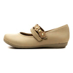 Flats Casuales Para Niñas Mod.45106l Marca Coqueta Y Audaz® Beige Lisa 20 Mx