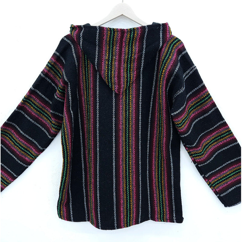 Suéter Poncho Canguro Artesanal Hoodie Acrilico Colores
