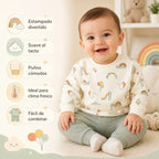 Sudadera Estampada Para Recién Nacido Mod.1487 Mayoral® 6-9 M Beige Cometas Y Globos