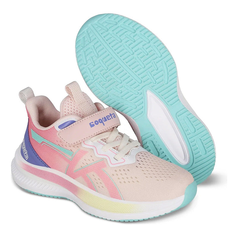 Tenis Deportivo Para Niña Mod.203300 Marca Coqueta Y Audaz® Rosa Claro 20 Mx