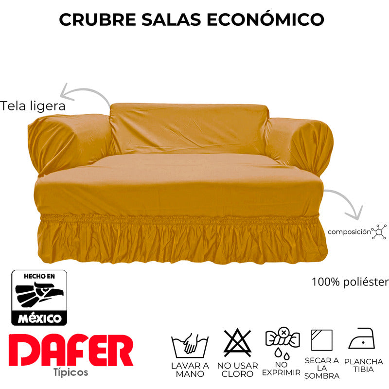 Cubresalas Económico Liso 3 Plazas Faldón Ajustable
