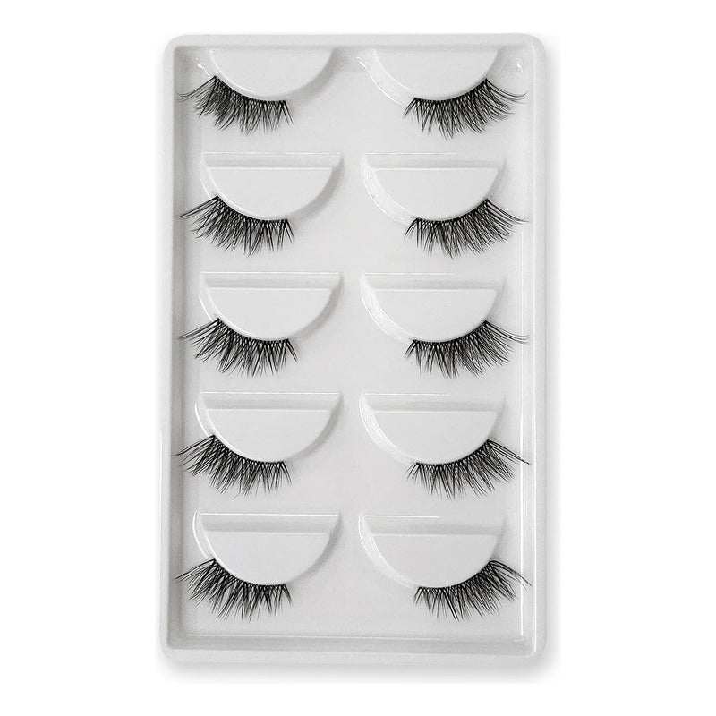 Pestañas Postizas En Tira 5 Pares Marca Kfer Valtierra® Negro Teddy C 1.5 Cm