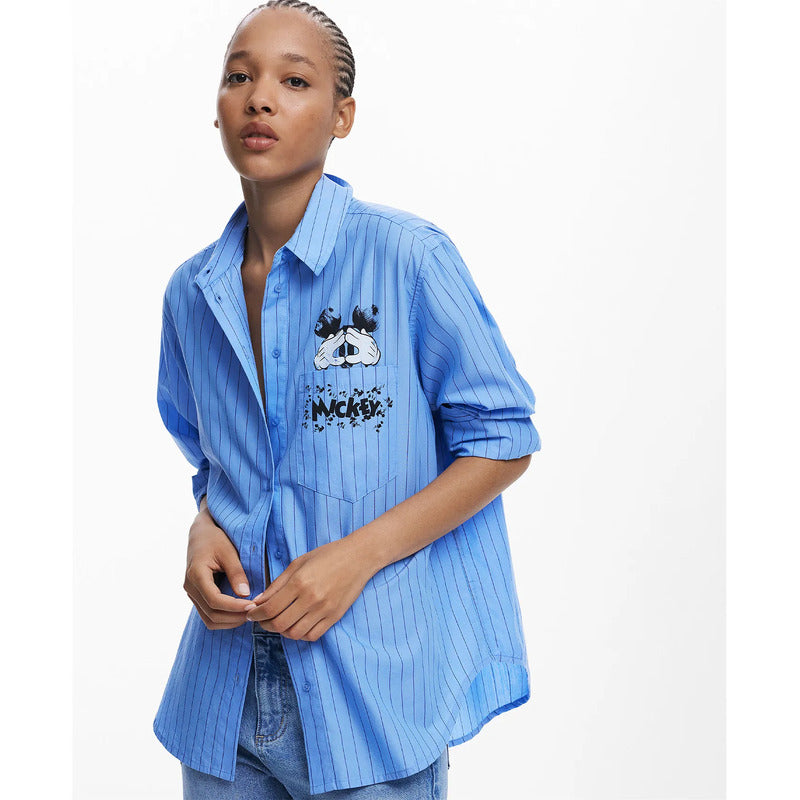 Camisa Edicion Mickey Para Mujer 25wwcw19/5055 Desigual® Azul Mickey M