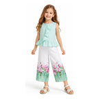 Conjunto Para Niña Pantalon+blusa 3510 Marca Mayoral® Agua Floreado 7 Años