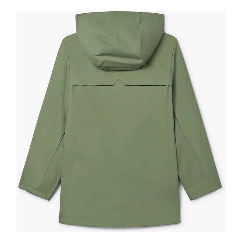 Chamarra Juvenil Impermeable Mod.6418 Marca Mayoral® Verde Olivo 14 Lisa