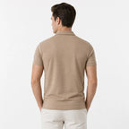 Playera Ligera Casual De Hombre Mod. A61417 Marca Bobois® Beige Eg Geométrico
