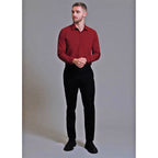 Camisa De Hombre Formal Mod. Cccn1273 Marca Lob® Bordó Liso Ch