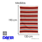 Falsa Artesanal 1.90m X 1.20m Cobija Multiusos Mexicana Geométrico 1 Kg Naranja