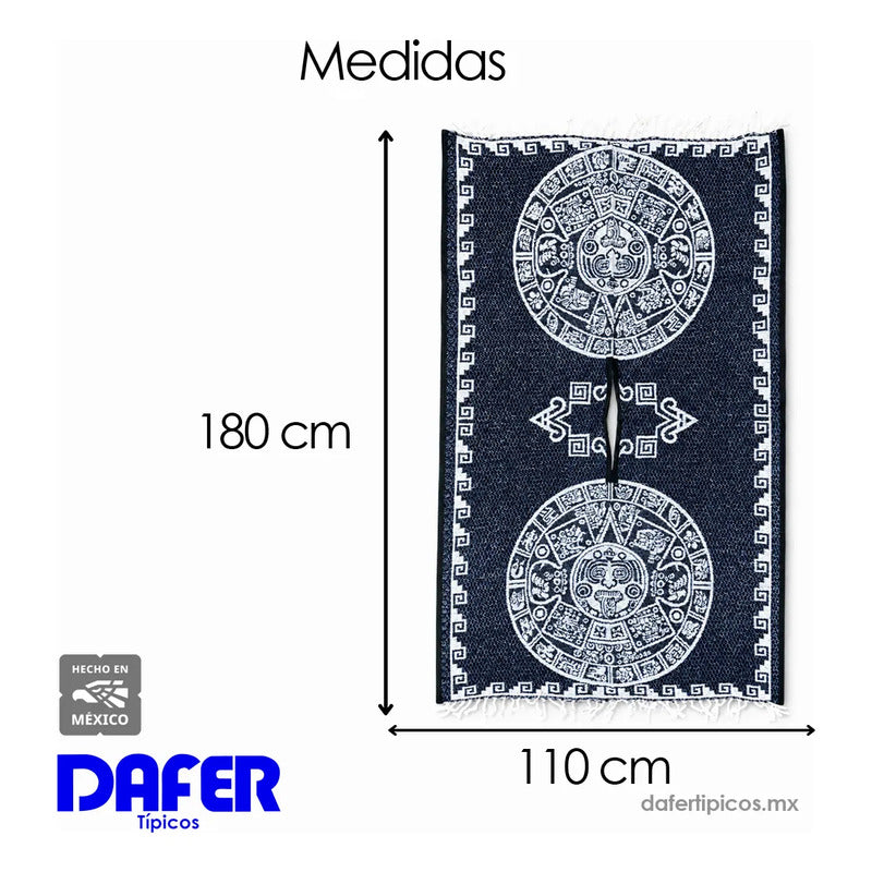 Jorongo Gaban Artesanal Mexicano Colores Azul Oscuro Calendario Xg