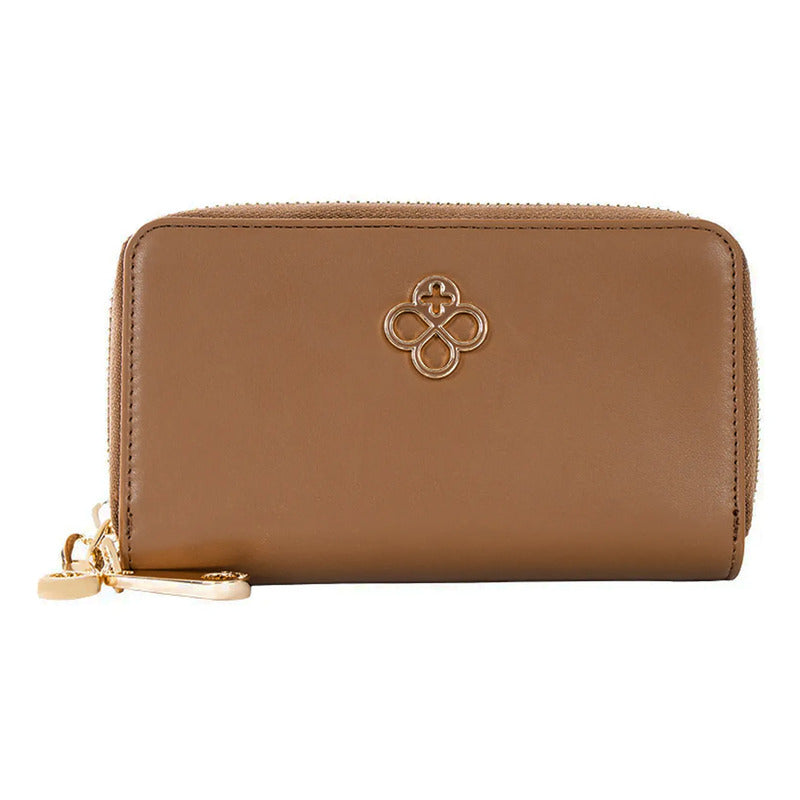 Cartera Chica Con Doble Cierre Mod. Ji 621 Jaime Ibiza® Caramelo Liso