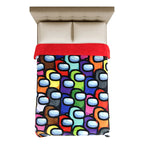 Cobertor Borrega Matrimonial 1.80x2.2m Infantil Providencia® Color Multicolor Diseño De La Tela Among Us 2 Kg