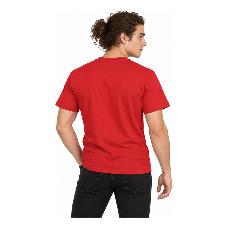 Playera Casual Básica Unisex Mod. 4148 Marca Skannda® Rojo Lisa M