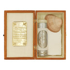 Set Para Bautizo Vela+concha+toalla+caja De Madera