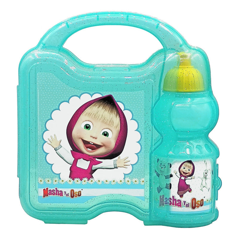 Lonchera Infantil De Plástico Con Botella Diseños Varios