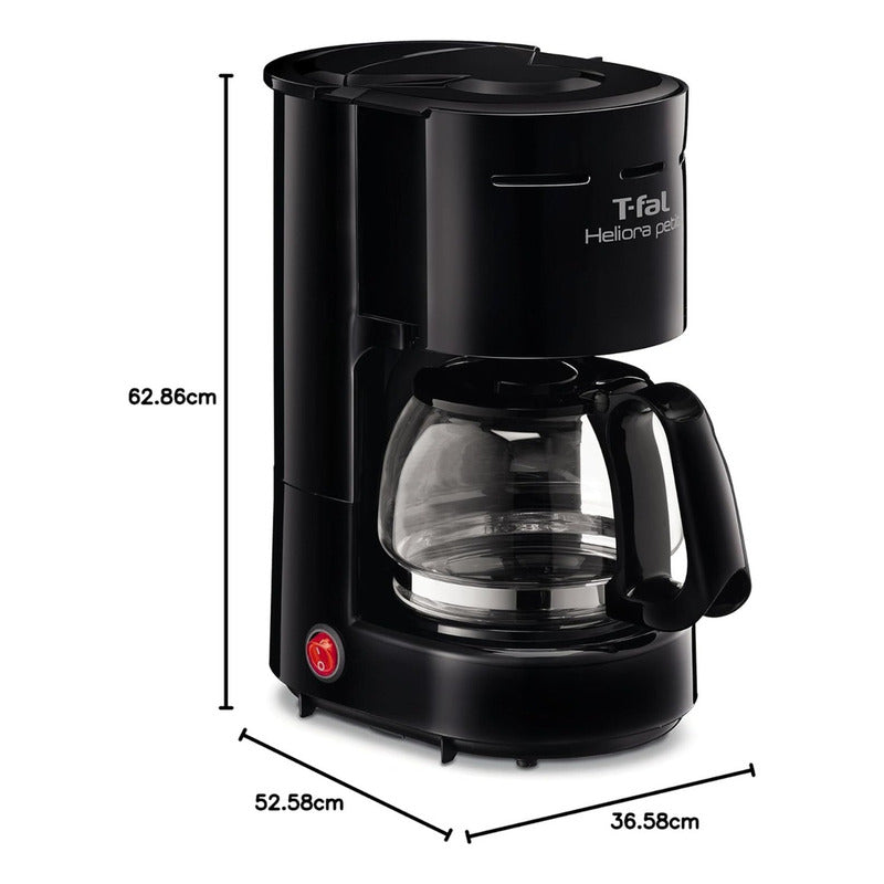 Cafetera De Filtro Permanente Heliora Petit Negra Prepara 4 Tazas De Café Cuenta Con Sistema Antigoteo Por Lo Que Puedes Servir El Café Mientras Se Está Preparando T-fal Cm3218mx