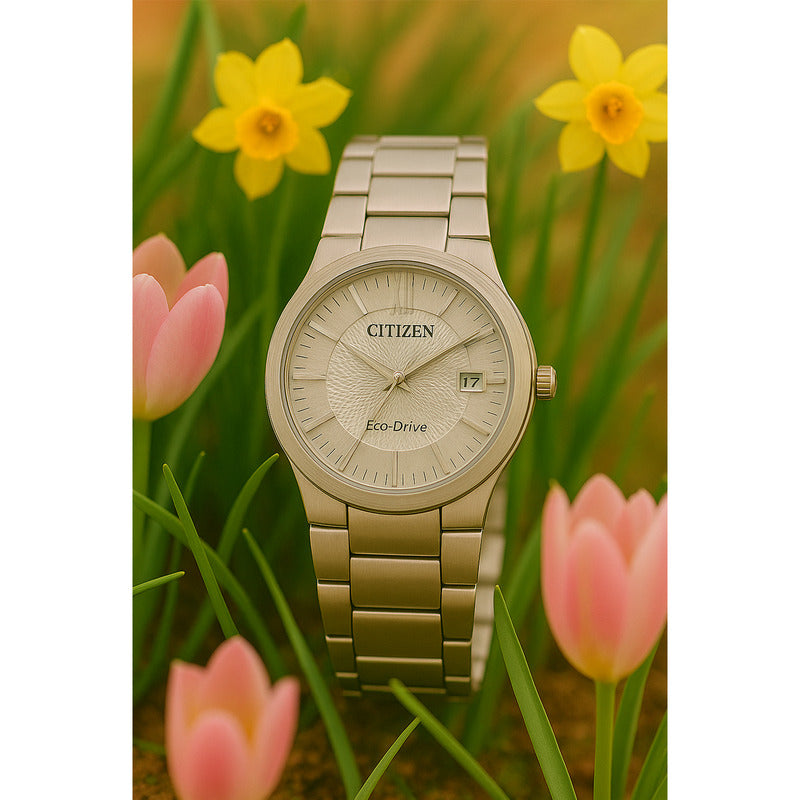 Reloj Analógico Para Mujer Fe6010-50a Eco Drive Citizen® Plateado Blanco